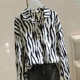 シャツ レディース 長袖 アニマル柄 ブラウス トップス ファッション おしゃれ 春秋 韓国 大きいサイズ ブラック