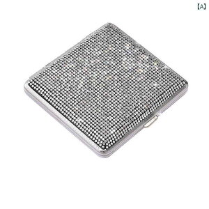 タバコケース おしゃれ かわいい レディース キラキラ ポータブル タバコ ボックス 金属製 20本パック 防湿 収納ボックス タバコ隠し ツール