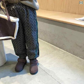 パンツ キッズ 子供服 女の子 ベルベット カジュアル 冬 コントラストカラー ブラック カーキ 韓国