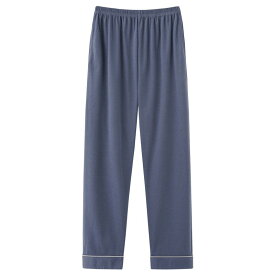 パジャマ メンズ レディース パンツ 大きいサイズ カジュアル 綿 春秋 薄手 ニット ルームウェア ゆったり パープル ブラック ブルー