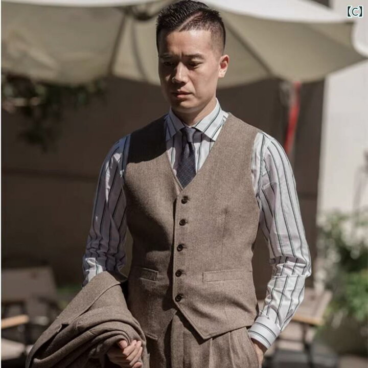 楽天市場】ベスト メンズ スーツ ジレ チョッキ 紳士 ファッション 