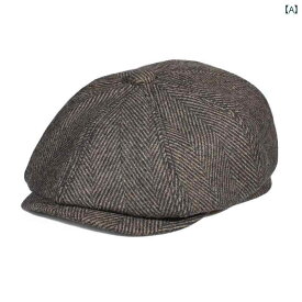 キャスケット メンズ 帽子 ウール ベレー帽 英国 レトロ ハット キャメル グレー ブラウン