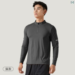 Tシャツ メンズ レディース 長袖 トップス トレーニング ジム フィットネス スポーツ ランニング 速乾 秋冬 タイト スタンドカラー サイクリング 服 グレー オレンジ グリーン