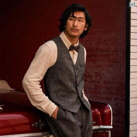 ベスト メンズ スーツ ジレ チョッキ 紳士 ファッション おしゃれ レトロ カジュアル ビジネス フォーマル チェック