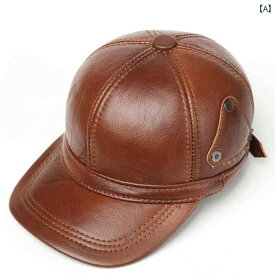 キャップ メンズ 秋冬 帽子 おしゃれ 暖かい 革 レザー カジュアル アウトドア 紳士 野球帽 ブラウン ブラック