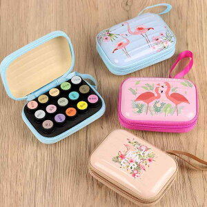 エッセンシャルオイル 収納 ケース アロマ ボックス 精油 バッグ 2ml ボトル キャンディー ポータブル トラベル ブルー ピンク ベージュ