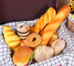 食品サンプル リアル 業務用 レストラン 飲食店 見本 ディスプレイ 展示 小道具 バゲット おもちゃ ドーナツ ベーグル ホットドッグ サンドイッチ ハンバーガー レモン リンゴ