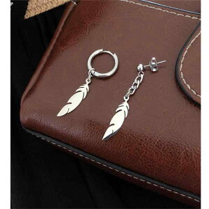 イヤーカフ ピアス メンズ レディース アクセサリー ストリート ヒップホップ フェザー イヤリング クール ジュエリー ファッション シルバー