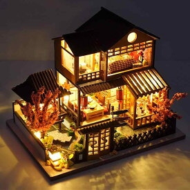ミニチュアハウス 木製 手作り 組み立て式 模型 工作キット 精巧なドールハウス ジオラマ クリエイティブなホビー 誕生日プレゼント 大人向け インテリア ディスプレイ おもちゃ