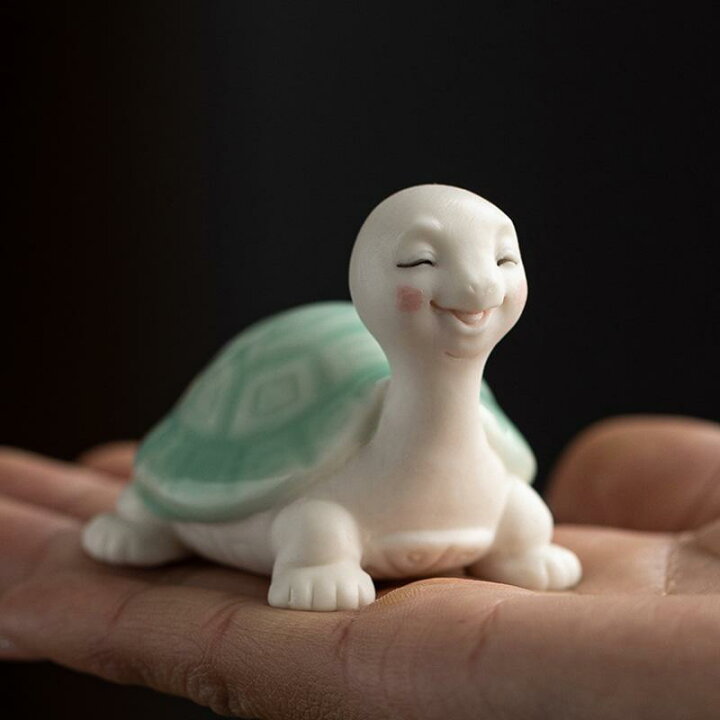 楽天市場】茶器飾り かわいい キャラクター 長寿 亀 縁起物 陶器製 