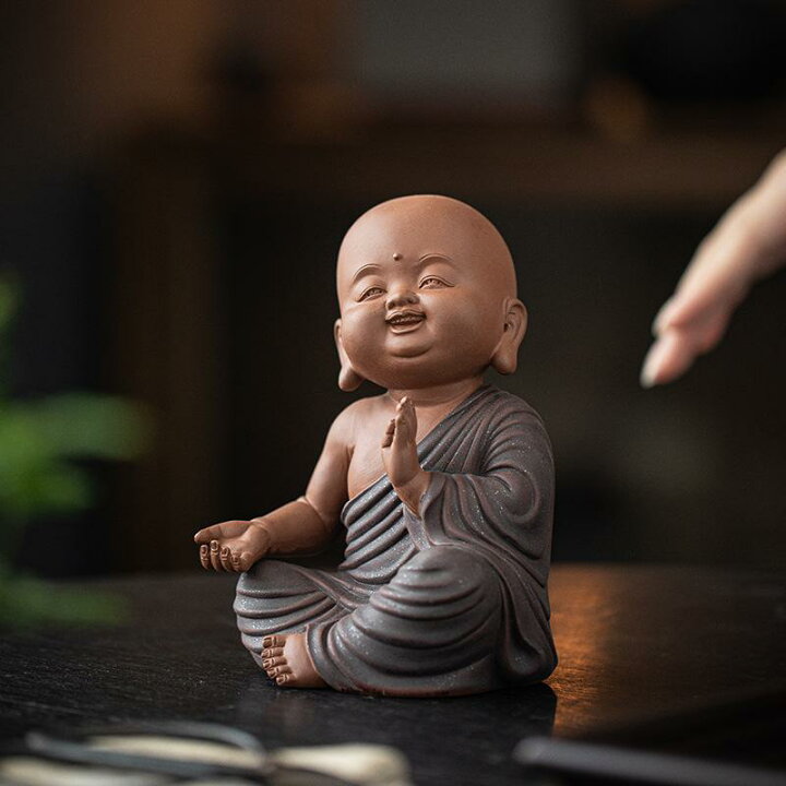 楽天市場】置物 中国風 禅意 お坊さん 小僧 かわいい 沙弥 仏教 