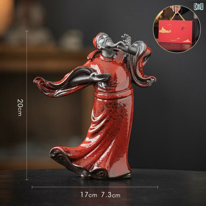 楽天市場】置物 詩仙 李白 フィギュア 中国赤色 陶磁器製 工芸品 中国 