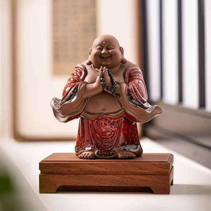 楽天市場】置物 陶器製 布袋様 弥勒仏 笑い顔 開運 招福 金運 縁起物 