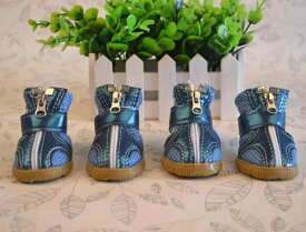 犬 靴 ドッグシューズ かわいい 滑り止め 通気性 牛革 耐摩耗 小型犬 ペット 夏秋 ブルー ピンク グレー