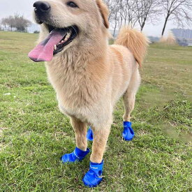犬 靴 ドッグシューズ ペット レインブーツ 小型犬 中型犬 かわいい 防水 シリコン カジュアル 滑り止め グリーン レッド イエロー
