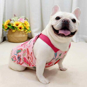 犬用スカート サロペット ジャンパースカート オーバーオール 落書き柄 グラフィティ柄 フレンチブルドッグ ブルドッグ パグ ぽっちゃり犬 大型犬向け 秋冬 綿 コットン素材 あったか グリ