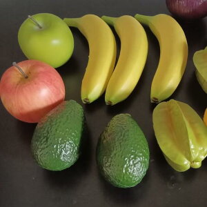 フェイクフルーツ フェイク野菜 模型 食品サンプル プラスチック PU ディスプレイ インテリア 装飾 撮影小物 知育玩具 おままごと ショーケース リンゴ バナナ レモン ブドウ スターフルーツ