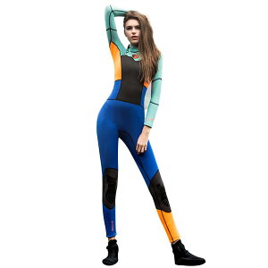 サーフィン フルスーツ レディース 長袖 ジッパー 長ズボン 半ズボン クラゲ対策 日焼け止め 水着 保温 防寒 ダイビング 厚手 ブルー 水色 ピンク