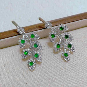 ブローチ レディース 天然翡翠 黄金の枝葉モチーフ 幾何学模様 高級感 ライトラグジュアリー 個性的 デザイン エレガント 精巧 新中華風 フォーマル カジュアル パーティー アクセサリー