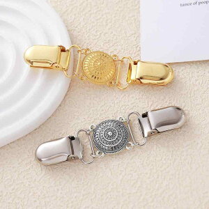 ブローチ 男女兼用 合金製 レトロ クラシック セータークリップ ショールクリップ カーディガンクリップ 透かし彫り 中空デザイン 高級感 上品 エレガント シンプル 円形 丸型 幾何学模様