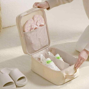 シューズケース 靴 収納 袋 シューズバッグ 旅行用 出張 ビジネス トラベルポーチ 撥水加工 厚手 丈夫 大容量 3足 携帯用 スーツケース内 整理整頓 軽量 ブラック グレー ベージュ