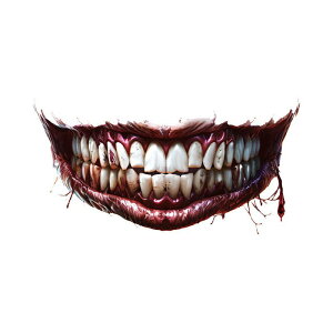 タトゥーシール ハロウィン フェイス用 大きな口 ホラー 怖い リアル グロテスク 防水 防汗 水転写 転写シール 仮装 コスプレ イベント パーティー 特殊メイク風 小物 インパクト 簡単 貼り