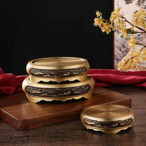 灰皿 真鍮製 山水模様 台座 円形 聚宝盆デザイン 開運 風水グッズ ラッキーアイテム リビング 玄関 卓上 オブジェ インテリア雑貨 工芸品 飾り