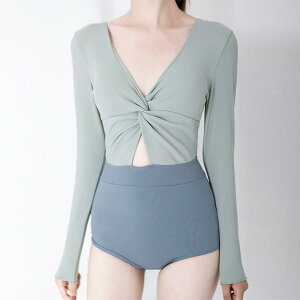 水着 レディース 長袖 ワンピース オールインワン スイムウェア 体型カバー お腹カバー 着痩せ効果 セクシー カップ付き ノンワイヤー 無地 ナイロン ポリエステル 温泉 プール スイミング