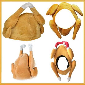 帽子 大人用 七面鳥 チキンレッグ おもしろ 変装 仮装 ハット コスプレ パーティー イベント 感謝祭 カーニバル クリスマス キャラクター 布製 LED発光 ユニーク ハロウィン 被り物