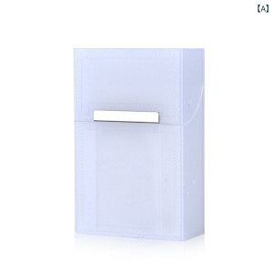 シガレットケース 半透明 プラスチック製 20本収納 携帯用 潰れにくい 耐圧 防湿 フリップ式 マグネット開閉 全面保護 ソフト ハードパック対応 白 青 赤 黒