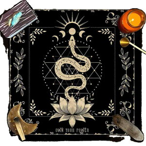 タロットクロス 占い 儀式用 スプレッドクロス タロットカード用 テーブルクロス 厚手 ベルベット生地 ポリエステル ライブ配信 撮影 背景布 正方形 スクエア 月相柄 幾何学模様