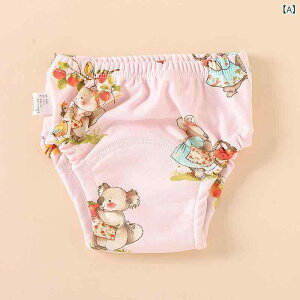 トレーニングパンツ ベビー 綿100% 洗える 通気性 防水 おむつカバー トイレトレーニング 夜間おねしょ対策 漏れない 布おむつ ガーゼ かわいいキャラクター柄 快適 肌に優しい