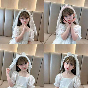 ヘアアクセサリー 子供 女の子 かわいい 誕生日 ヘッドドレス 手作り リボン プリンセス風 チュール レース パール クラウン ティアラ お姫様 ドレスアップ