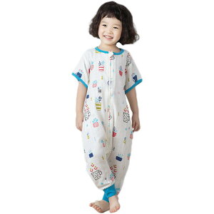 スリーパー ベビー 赤ちゃん キッズ 夏用 薄手 竹綿ガーゼ 綿100% 足付き 足別れ 袖着脱可能 寝冷え防止 通気性 吸湿速乾 かわいい柄