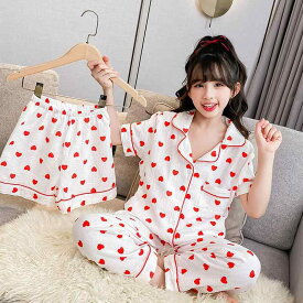 パジャマ ルームウェア 子供 キッズ 男の子 女の子 綿ガーゼ クレープ生地 半袖 親子 お揃い 冷房対策 涼しい 快適 上下セット 部屋着 寝巻き