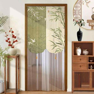 のれん 和モダン 間仕切り レース シアー 目隠し プライバシー保護 ショート丈 カフェカーテン 突っ張り式 穴あけ不要 家庭用 リビング 寝室 玄関 和室 店舗 飲食店 茶室