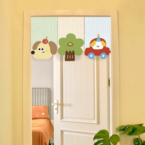 のれん 子供部屋 キッチン用 かわいい シアー素材 半透明 目隠し 麻混 厚手 吊り下げ 面ファスナー 間仕切りカーテン ショート丈 ハーフ丈 カフェカーテン ガーランド インテリア雑貨