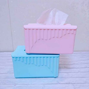 ティッシュケース かわいい おしゃれ ガーリー スクエア型 プラスチック製 リビング 寝室 洗面所 トイレ 玄関 卓上 モダン シンプル インテリア雑貨 ピンク ライトブルー パステルカラー 多