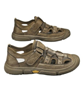 サンダル メンズ 夏 アウトドア 外履き 厚底 くり抜き 防臭 通気性 メッシュアッパー ゴム底 ドライビング ウォーターシューズ ビーチサンダル マジックテープ カジュアル カーキ ブラック