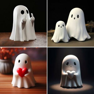 置物 ハロウィン かわいい 幽霊 ゴースト 赤いハート 樹脂製 クリエイティブ ユニーク 室内 庭 ガーデン デコレーション 装飾品 オブジェ インテリア