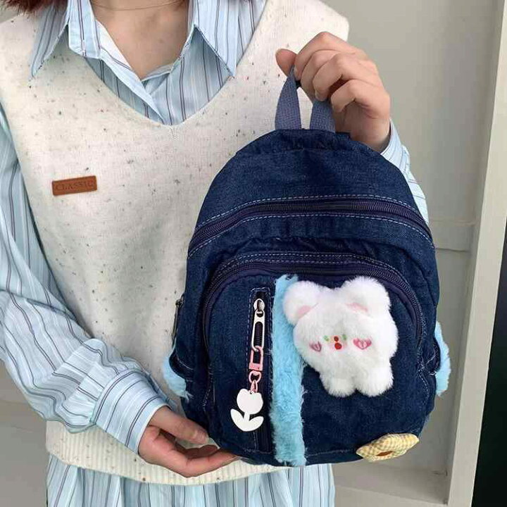楽天市場】リュック デニム ハンドメイド Y2Kファッション スクール 
