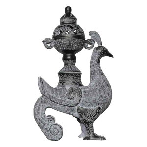 鳳凰 熏香炉 置物 アンティーク調 青銅器風 合金製 中国風 手作り 工芸品 インテリア飾り 仏具 縁起物 オブジェ 重厚感 癒し お部屋 和室 洋室