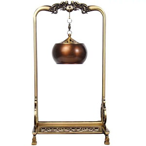 香炉 吊り下げ式 真鍮製 如意 双龍 フレーム型 倒流式 滝香炉 室内 お香立て 茶道 瞑想 癒し 開運 縁起物 白檀 渦巻線香 新和風 オリエンタル アジアン雑貨