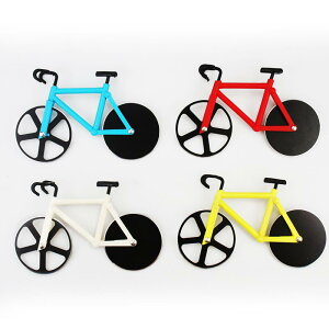ピザカッター 自転車型 ユニーク おしゃれ アイデア ピザナイフ ピザスライサー ローラー式 赤 青 白 黄 4色展開 モダン シンプル 家庭用 キッチン用品 調理器具