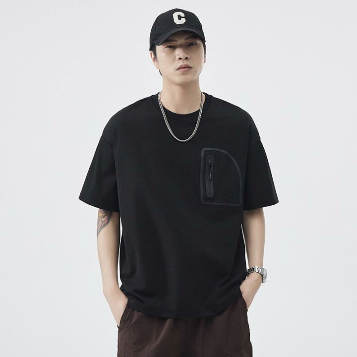 楽天市場】Tシャツ メンズ 接触冷感 抗菌 半袖 薄手 ゆったり ジッパー 