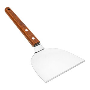 フライ返し ステンレス製 多機能 ピザ ステーキ 鉄板焼き パンケーキ ケーキ用 調理ヘラ 木製ハンドル キッチンツール