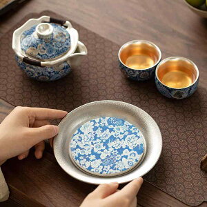 茶器セット ティーカップ 急須 片手急須 銀めっき 陶器製 銀彩 華やかな花柄 中華風 アジアンテイスト 高級感 上質 来客用 おもてなし 普段使い リラックスタイム