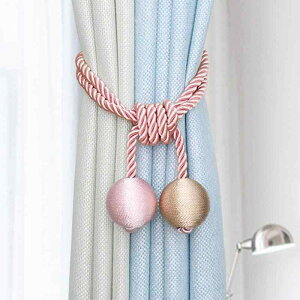 カーテンタッセル 穴開け不要 調節可能 布製 ボール型 側面掛け 窓 扉 間仕切り カーテン留め シンプルモダン インテリア装飾 アクセント 簡単設置 便利アイテム