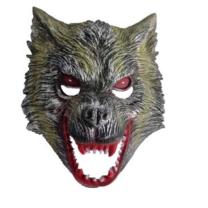 マスク 大人用 ハロウィン ハーフフェイス PU 狼 オオカミ 仮面 ホラー 恐怖 ドッキリ いたずら コスプレ 仮装 パーティー イベント 学園祭 グッズ