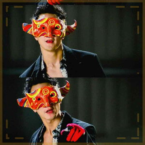 マスク メンズ 大人用 ハロウィン かっこいい 半顔マスク ハーフフェイス 発光アクリル製 仮装 コスプレ 変装パーティーグッズ